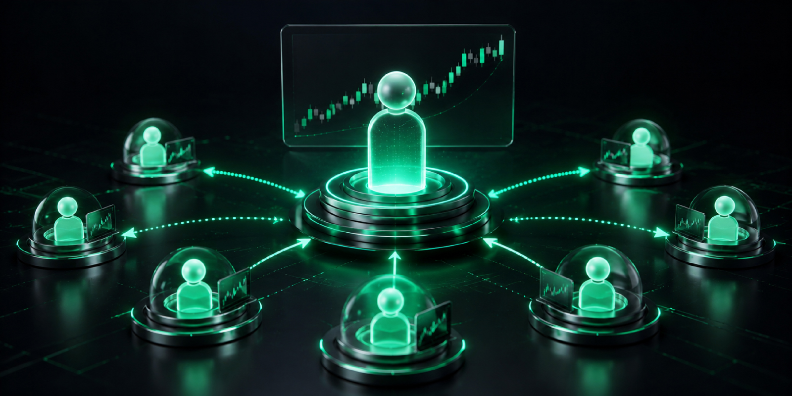 Copy trading mirrors an experienced trader's positions in your account in real time — proportionally and automatically